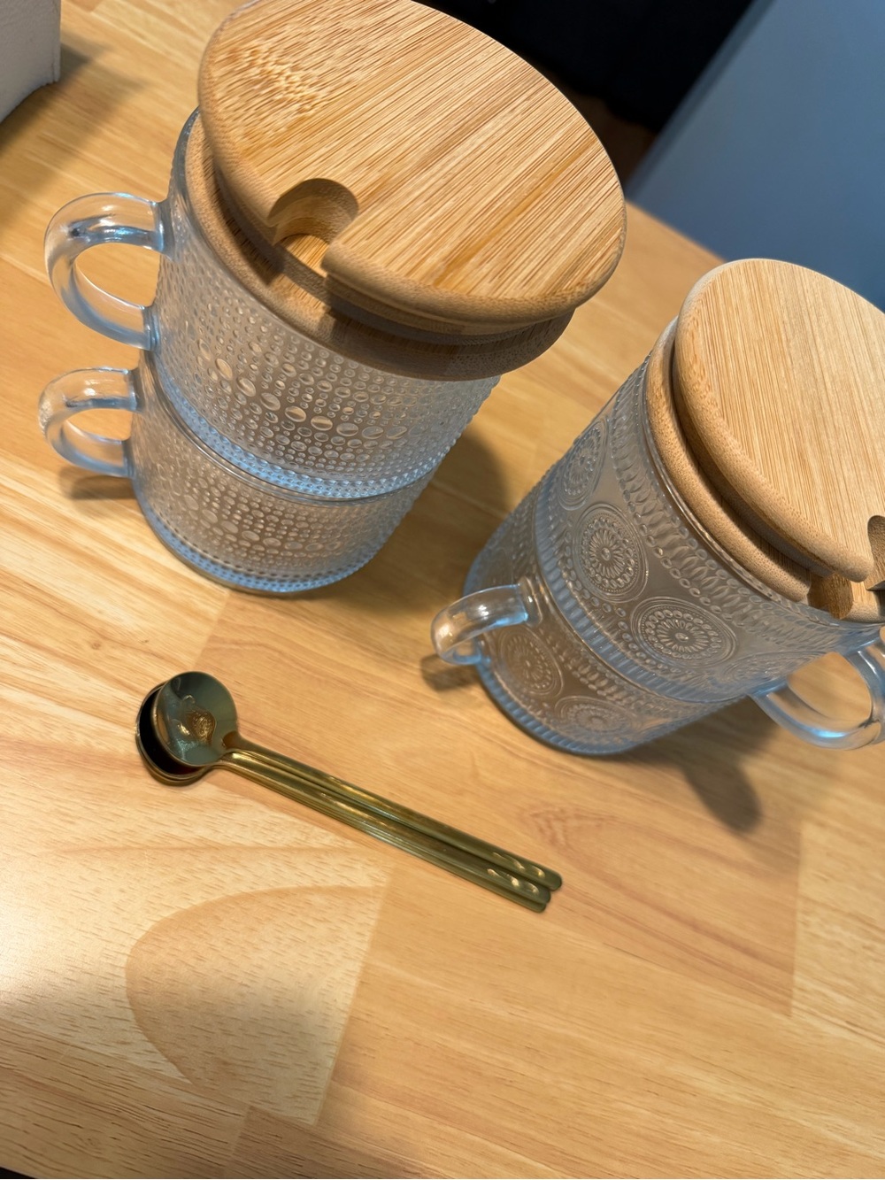 Glass Canister Mug with Bamboo Lid - Clear
